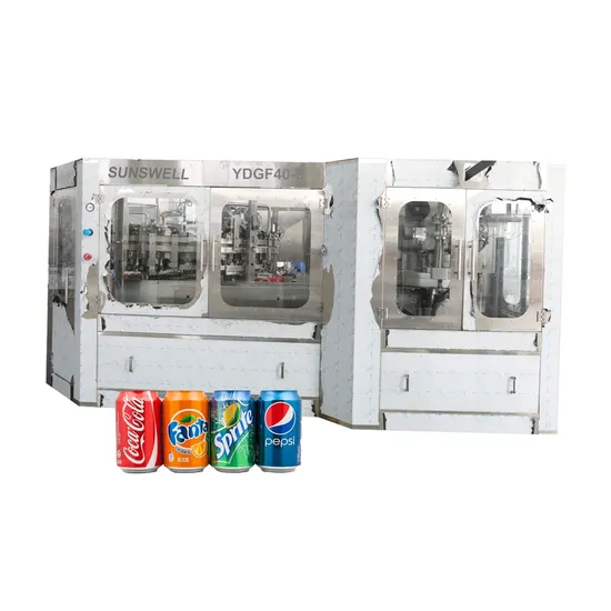 Sunswell Automatische Aluminiumdosenverpackung Kohlensäurehaltige Getränke Flüssigsaft Bier CSD Funktionelle Getränkedosen-Abfüllmaschine
